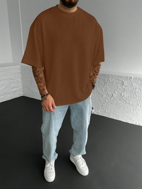 brown plain t shirt